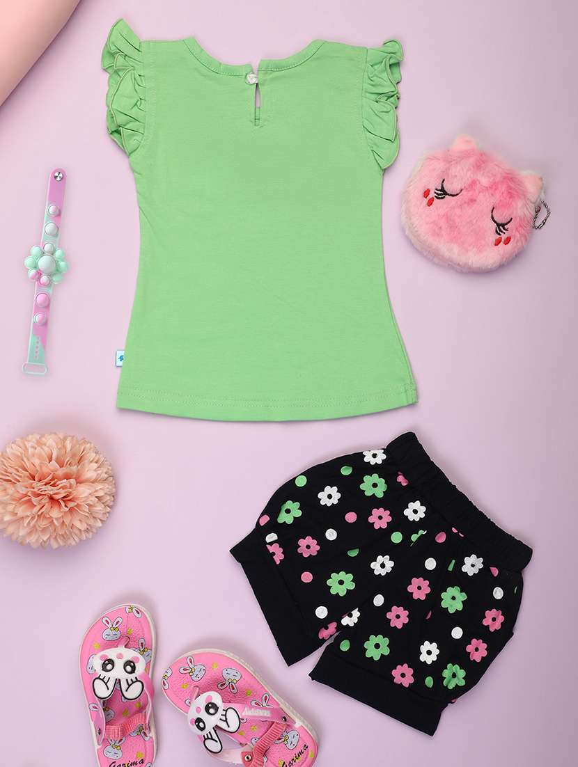girls printed casual wear short set - 21151487 - Standard Image - 1