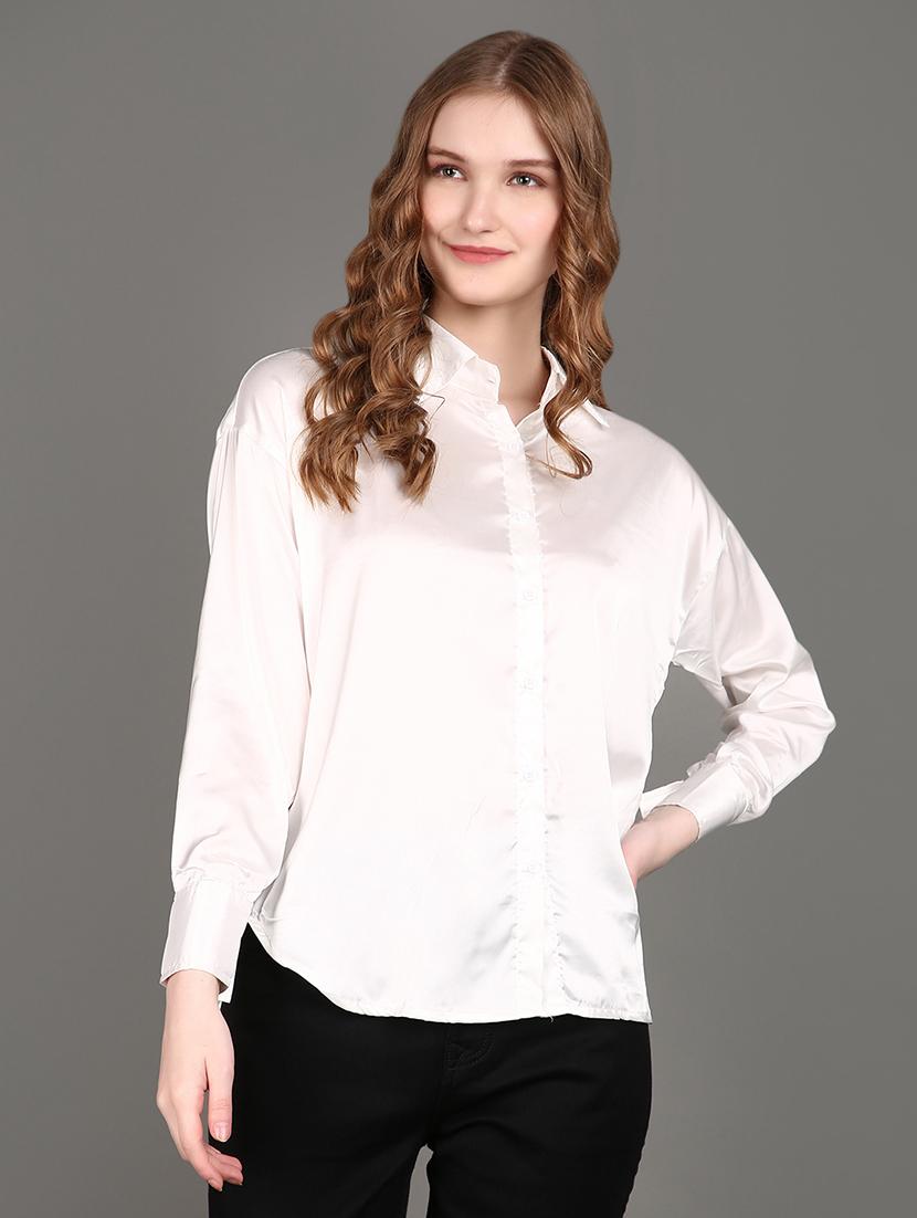women solid collared long sleeves shirt - 21151488 -  Zoom Image - 0