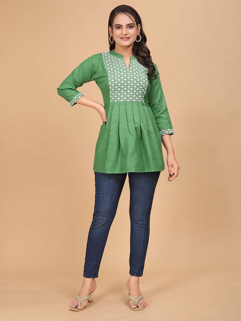 women embroidered flared tunic - 21151663 -  Standard Image - 1