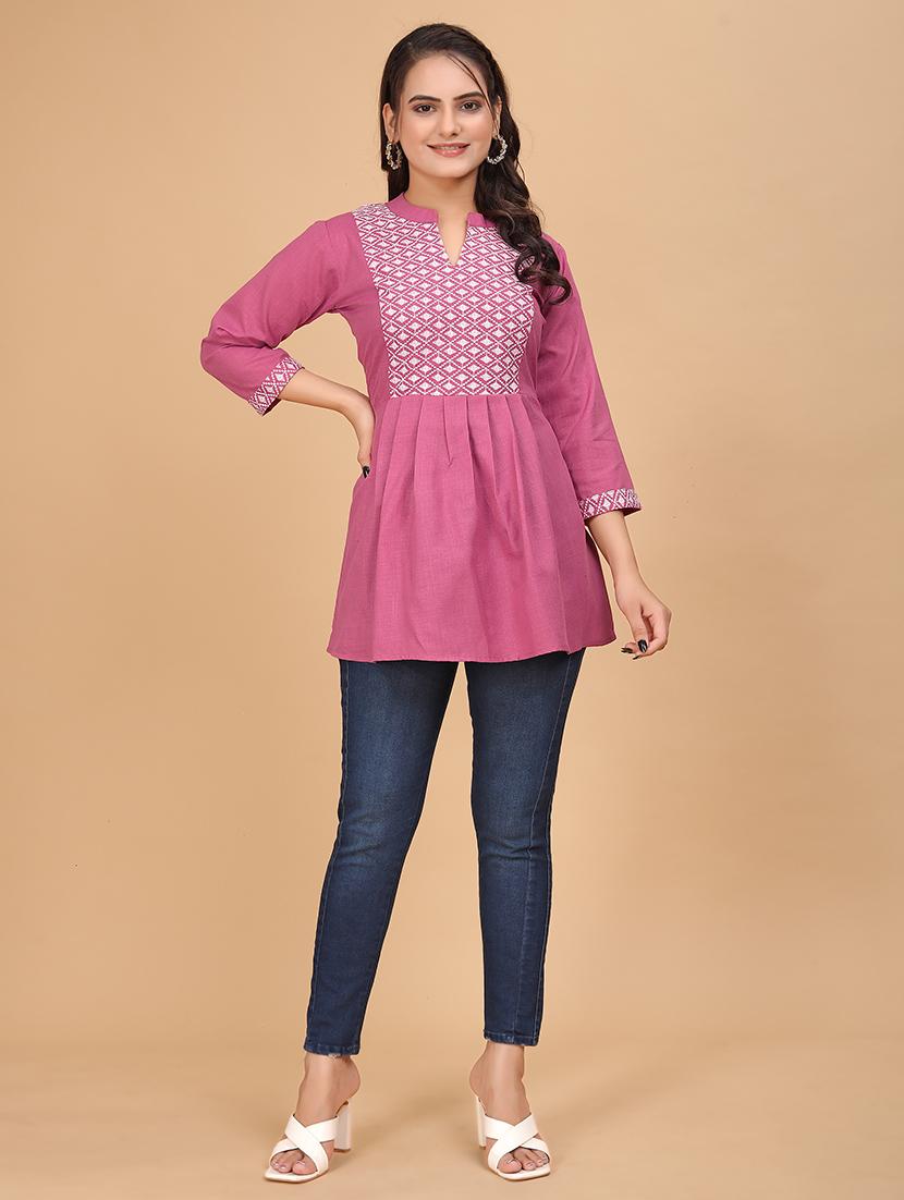 women embroidered flared tunic - 21151664 -  Standard Image - 1