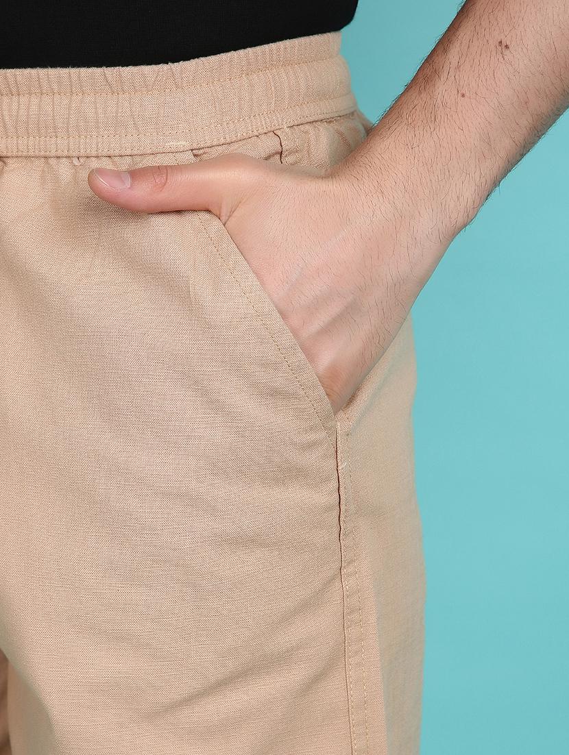 men beige solids short - 21151686 - Standard Image - 6