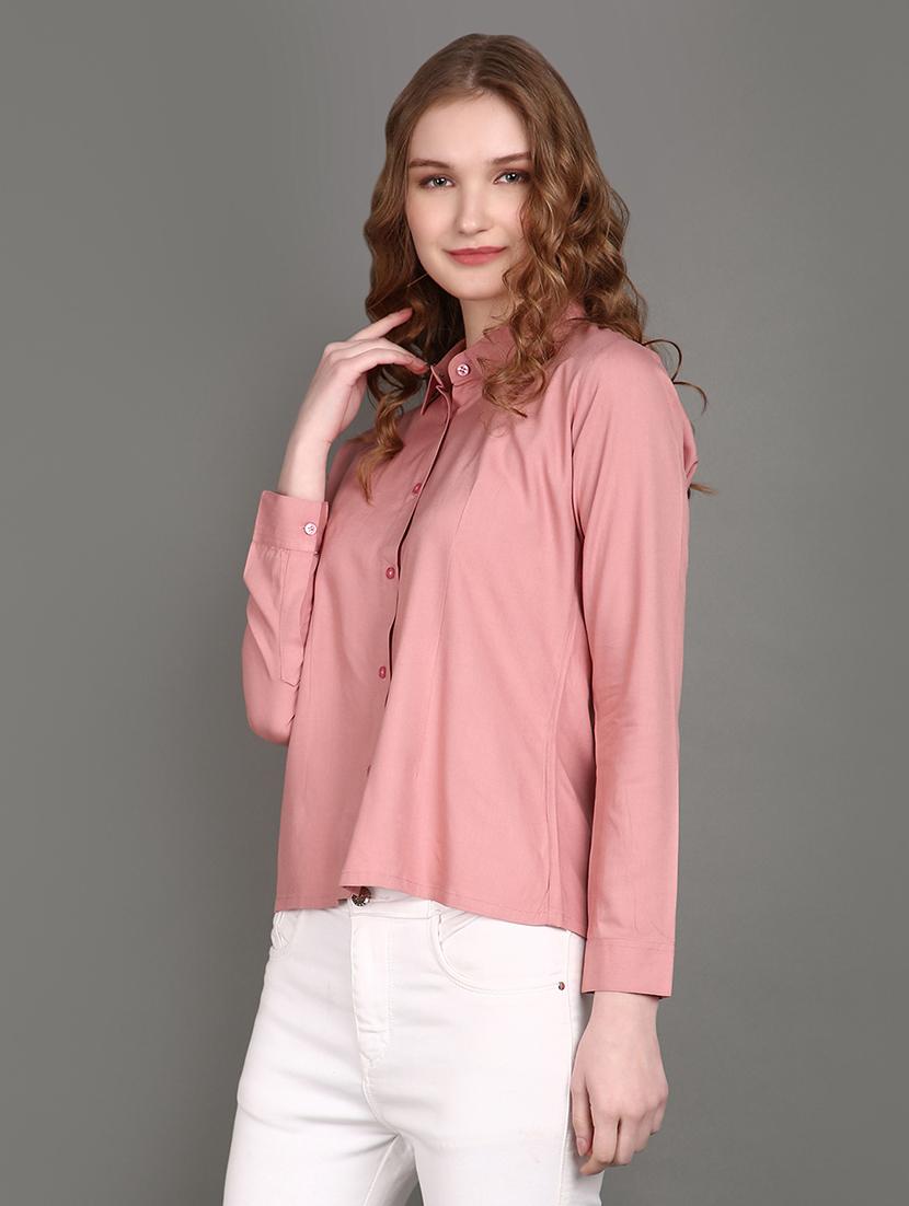 women pink rayon regular shirt - 21151693 -  Standard Image - 1