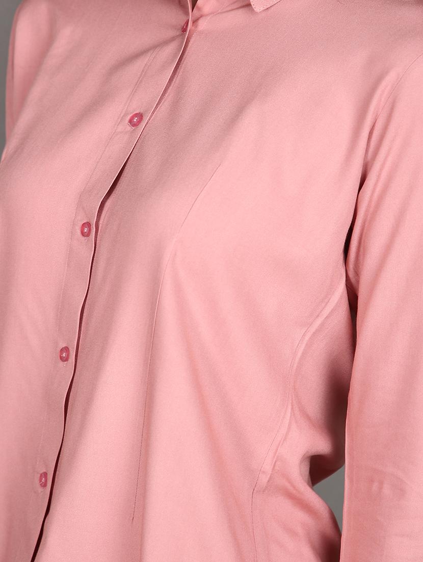 women pink rayon regular shirt - 21151693 - Standard Image - 6