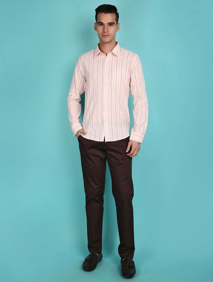 men stripes printed long sleeves casual shirt - 21151709 -  Standard Image - 4