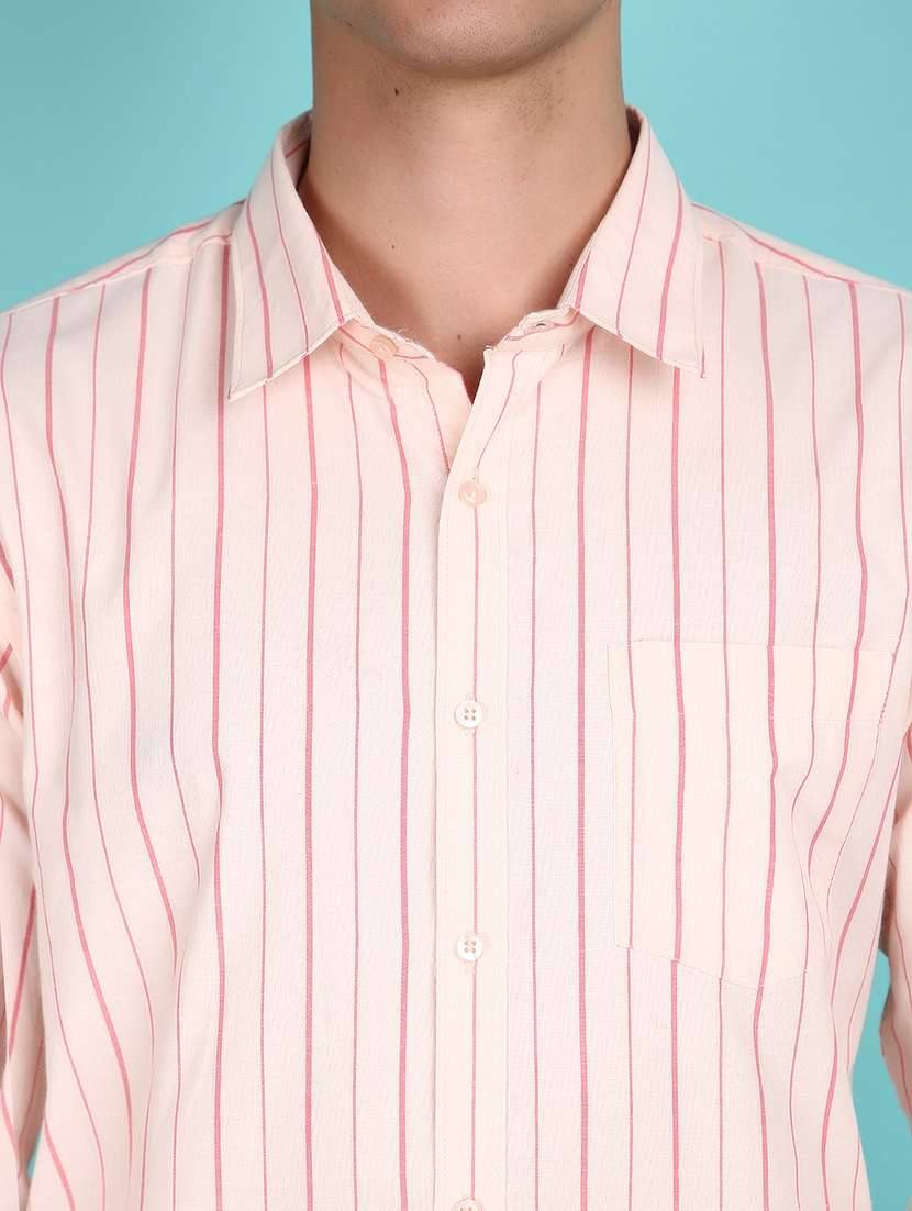 men stripes printed long sleeves casual shirt - 21151709 -  Standard Image - 6