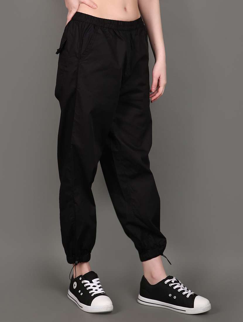 black cotton solids jogger - 21151748 -  Standard Image - 1