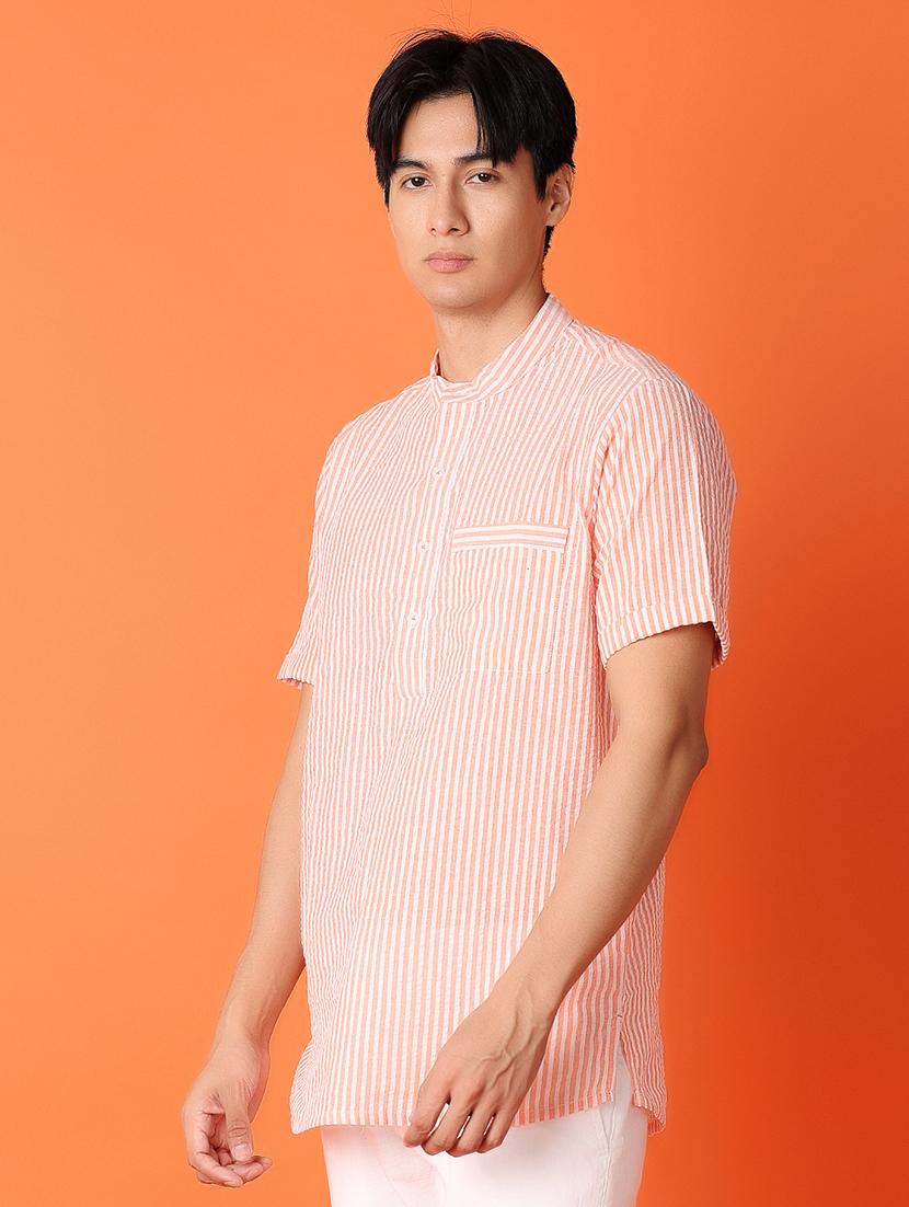 orange stripes casual shirt - 21151755 - Standard Image - 1