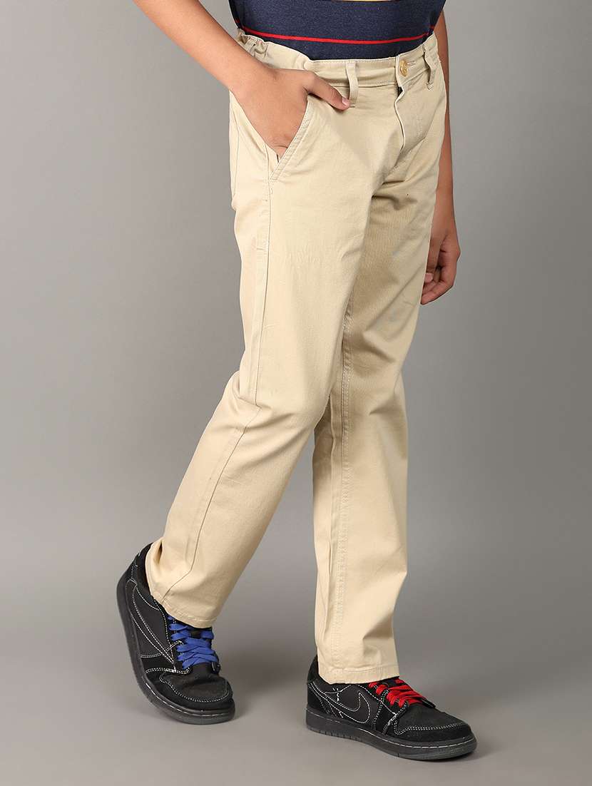 boys mid-rise solid casual chinos - 21151838 -  Standard Image - 1