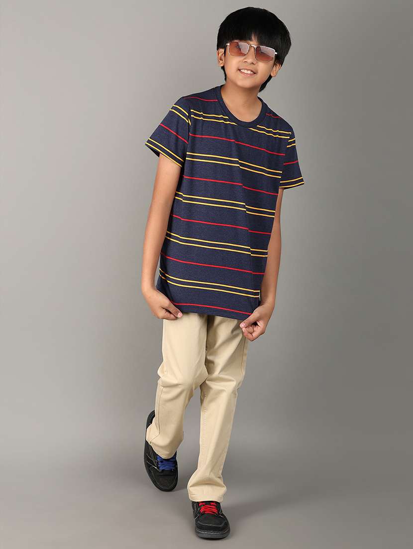 boys mid-rise solid casual chinos - 21151838 -  Standard Image - 4