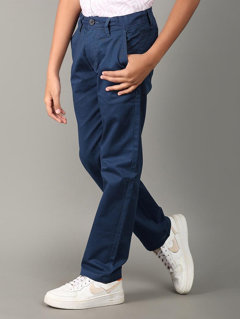 boys mid-rise solid casual chinos - 21151839 -  Standard Image - 1