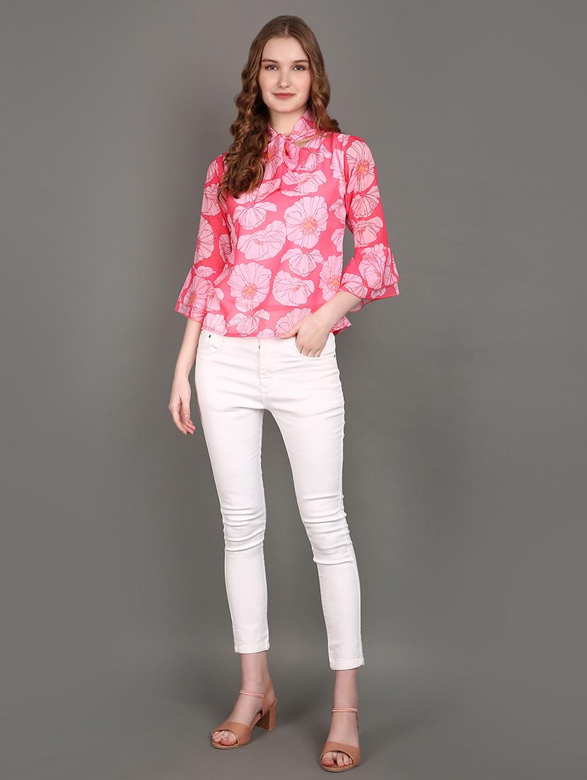 pink cotton regular top - 21151880 - Standard Image - 4