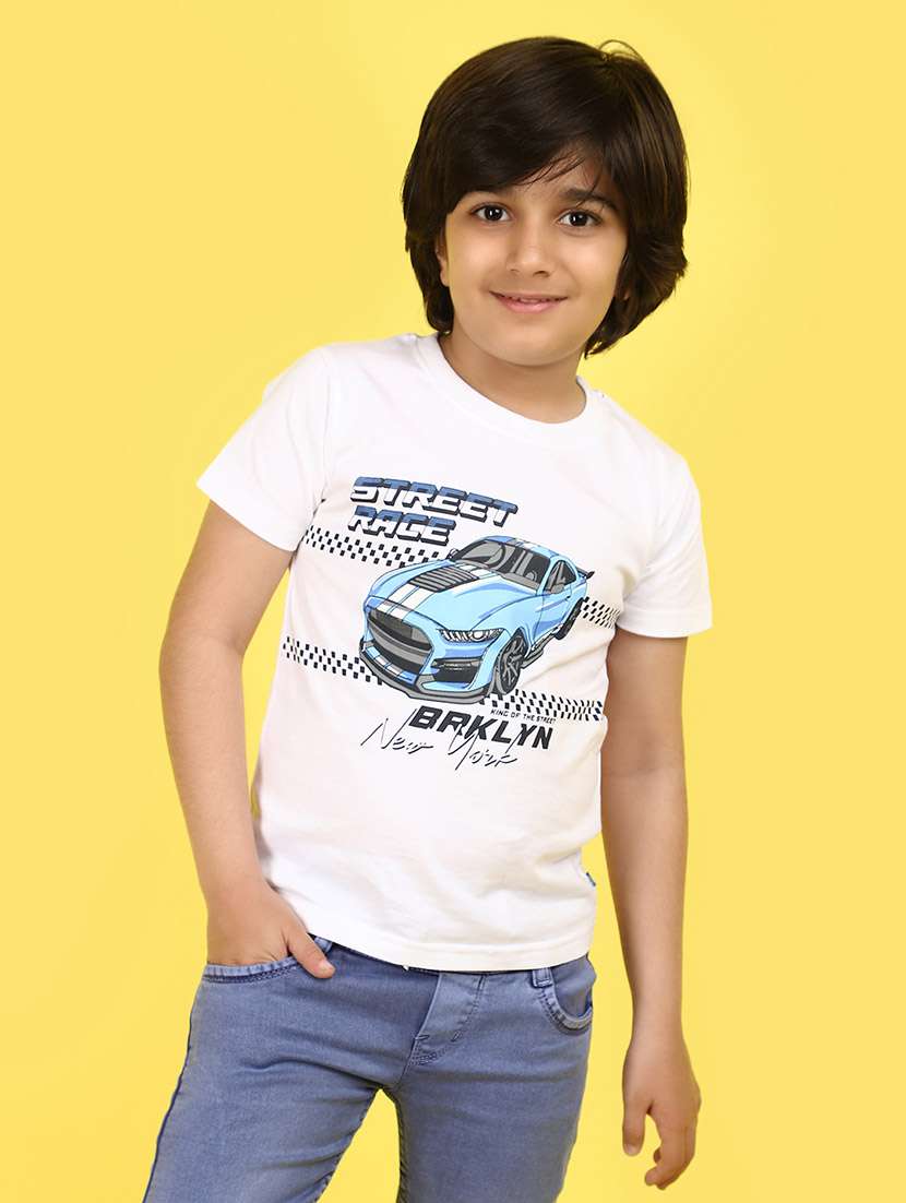 boys round neck printed t-shirt