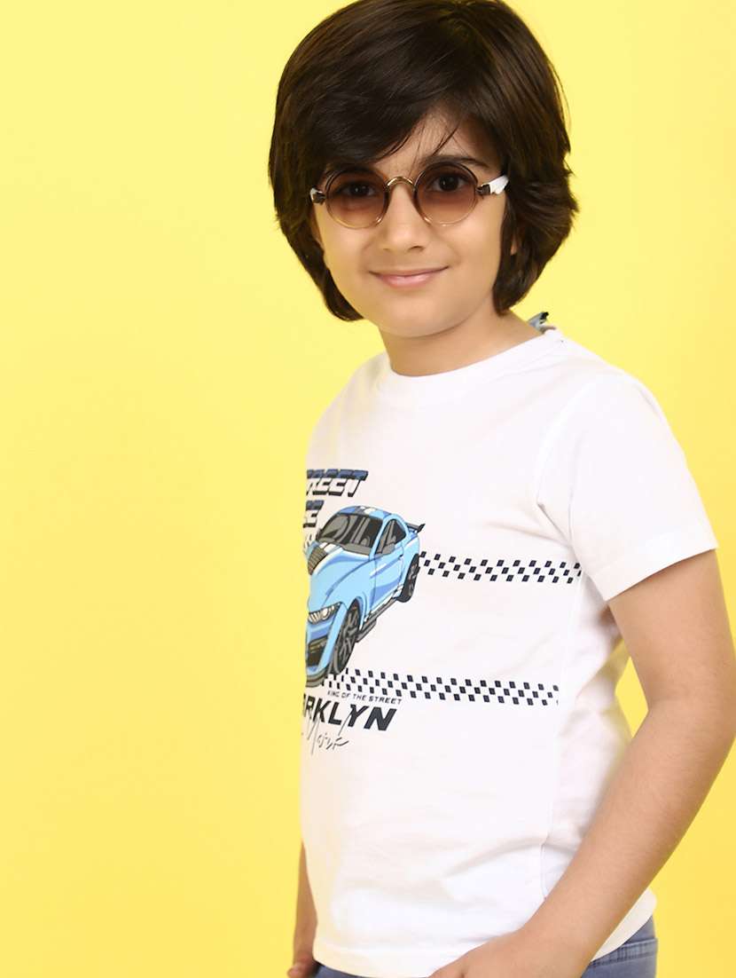 boys round neck printed t-shirt - 21152487 -  Standard Image - 1