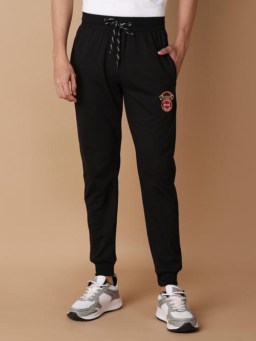 men black solids full length joggers - 21152613 - Standard Image - 0