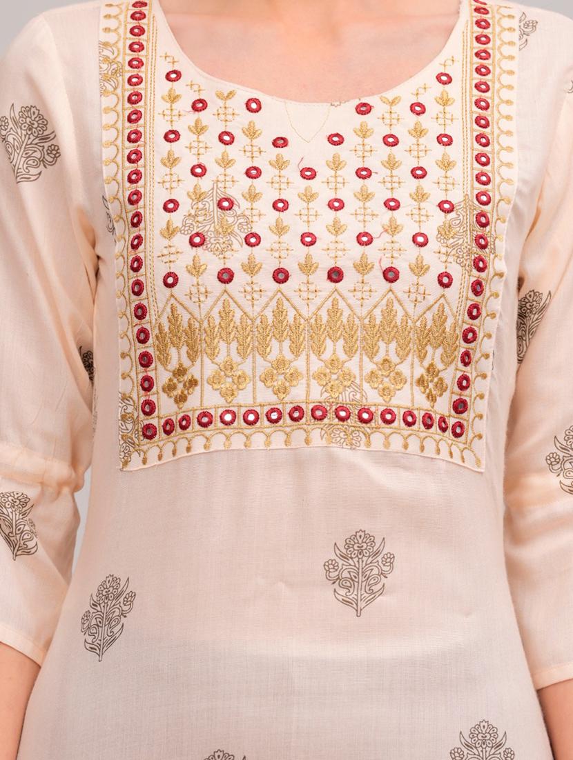 women beige kurta sharara set - 21152655 - Standard Image - 4