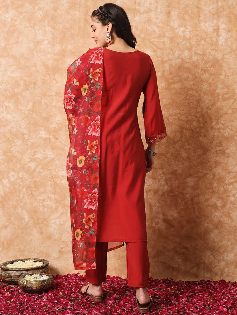 rust viscose suit set - 21152739 - Standard Image - 1