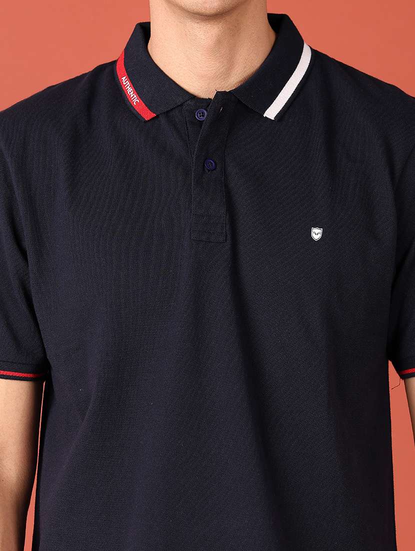 men solid polo neck t-shirt - 21152967 -  Standard Image - 4