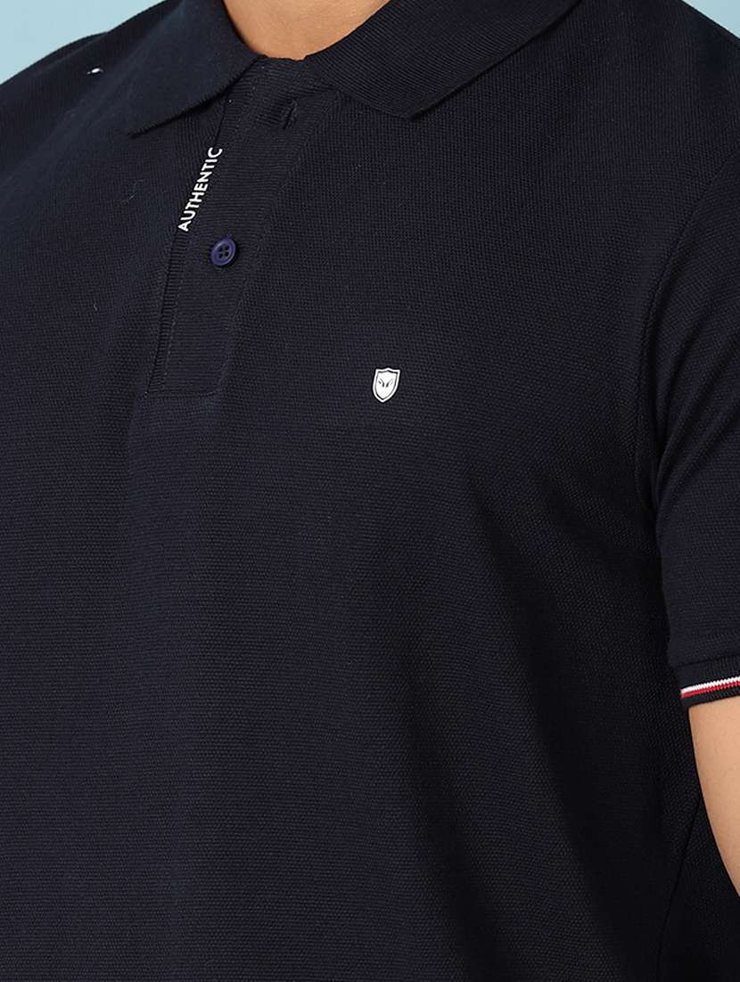 men solid polo neck t-shirt - 21153013 -  Standard Image - 4
