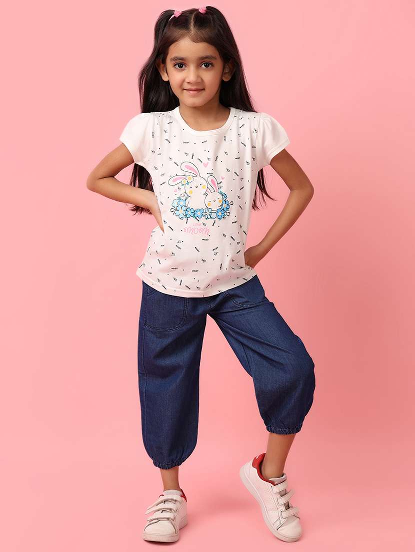 girls off white printed regular tee - 21153121 -  Standard Image - 4