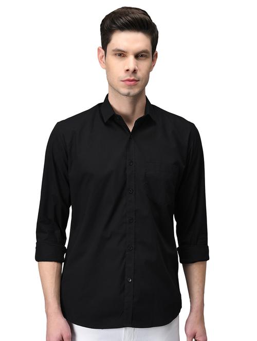 black cotton casual shirt - 21153388 -  Standard Image - 0