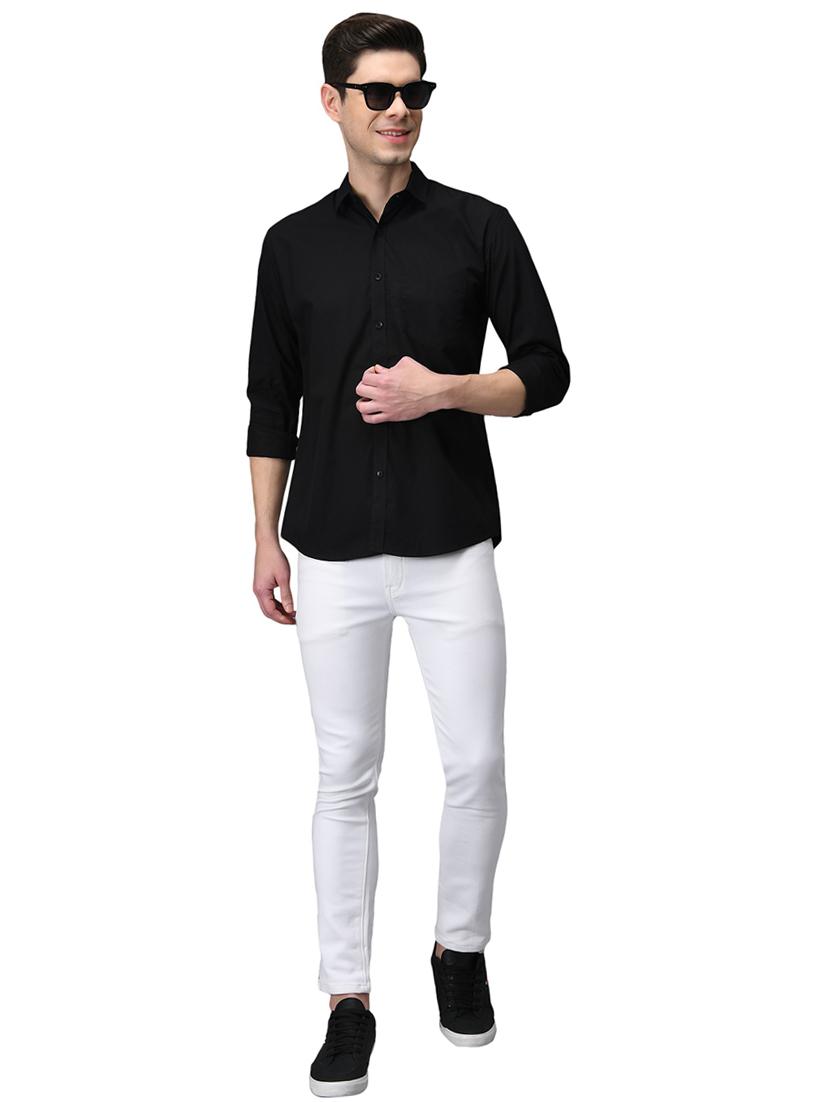 black cotton casual shirt - 21153388 - Standard Image - 4