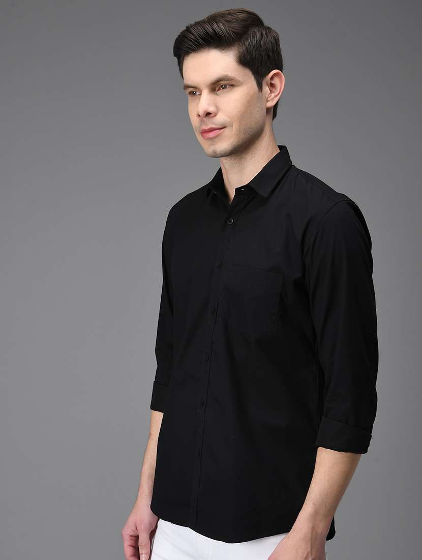 men solid cotton casual shirt - 21153400 -  Standard Image - 1