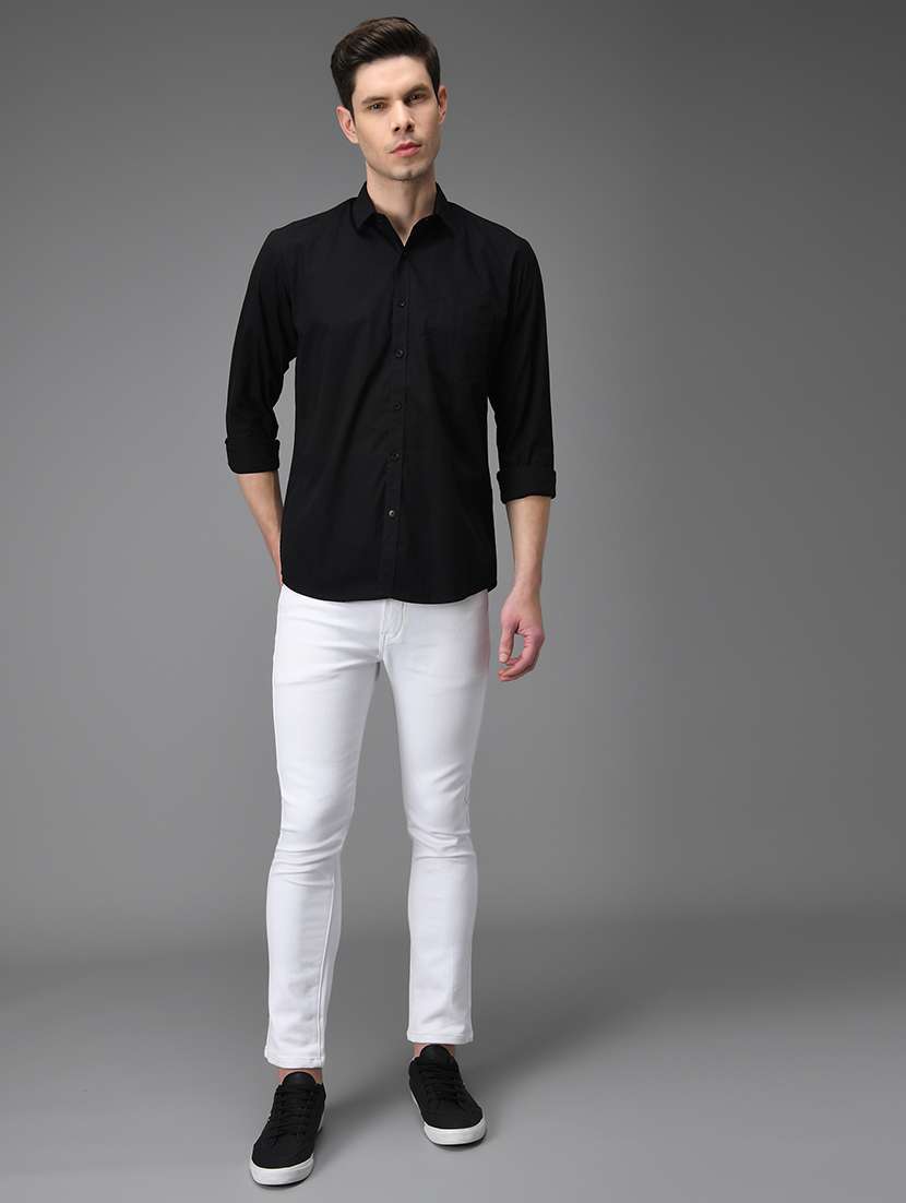 men solid cotton casual shirt - 21153400 -  Standard Image - 4