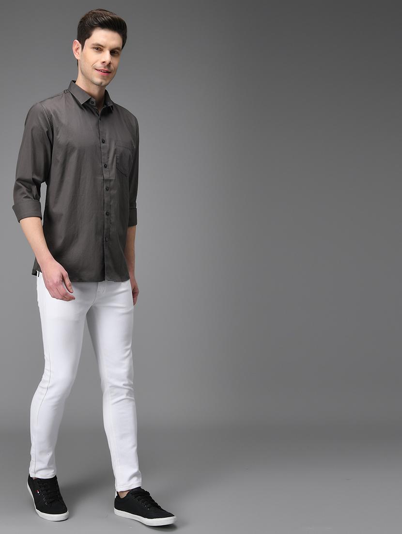 men solid cotton casual shirt - 21153407 - Standard Image - 4