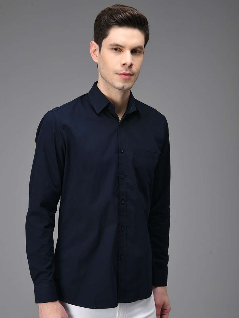 men solid cotton casual shirt - 21153411 -  Standard Image - 1