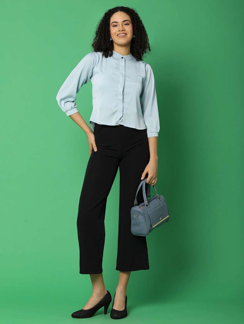 blue satin regular top - 21153571 - Standard Image - 4