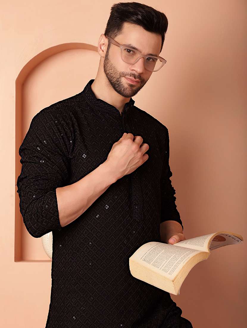 men embroidered kurta pyjama set - 21154131 -  Standard Image - 4