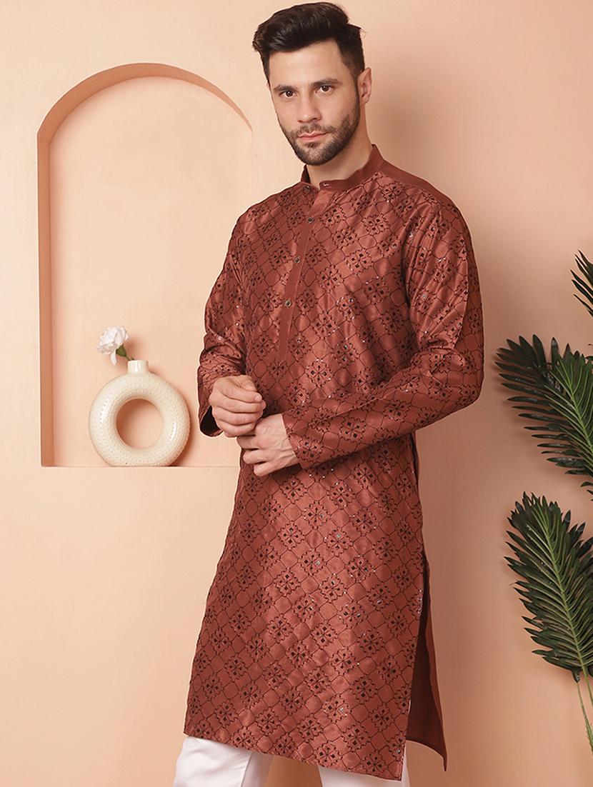 men embroidered kurta pyjama set - 21154148 - Standard Image - 1