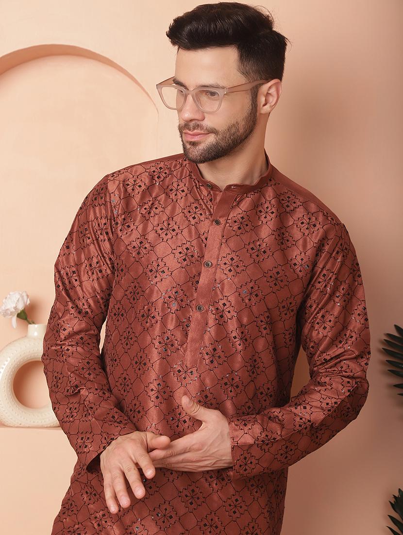 men embroidered kurta pyjama set - 21154148 - Standard Image - 4