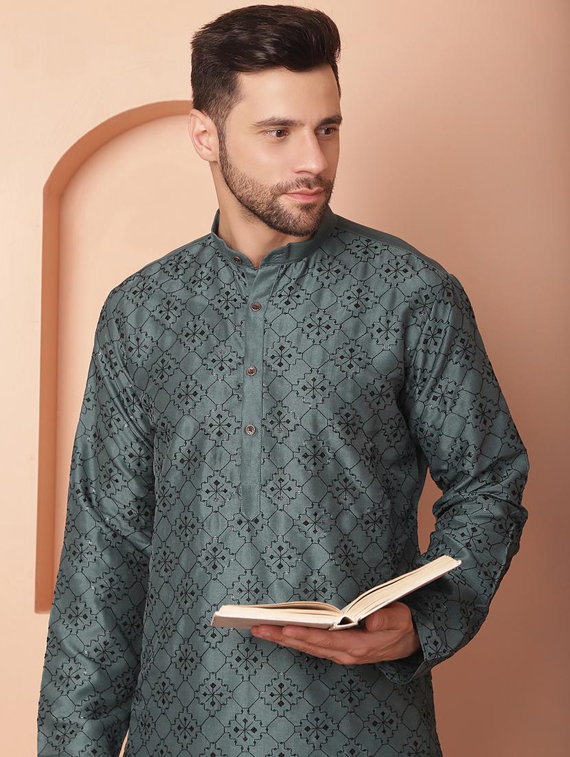 men embroidered kurta pyjama set - 21154151 - Standard Image - 4