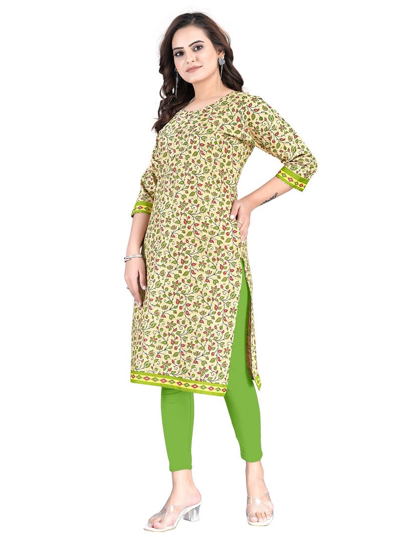 women round neck cotton straight kurta - 21154172 - Standard Image - 1