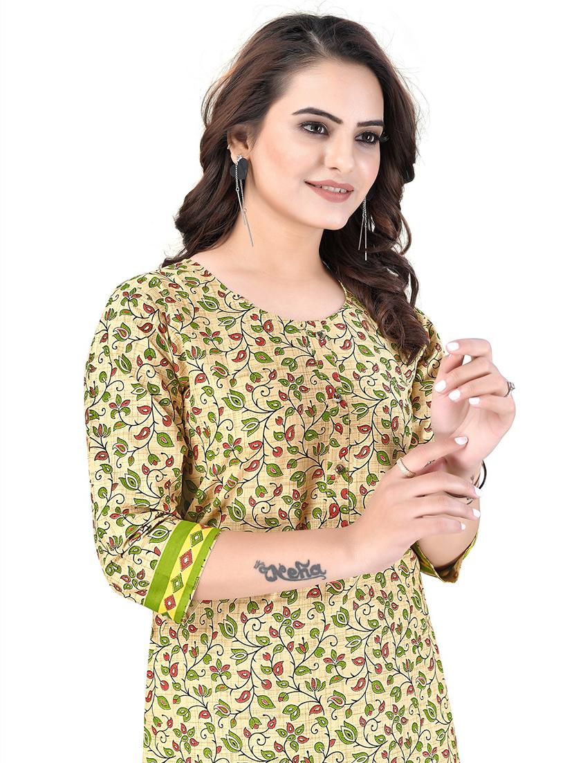 women round neck cotton straight kurta - 21154172 - Standard Image - 4