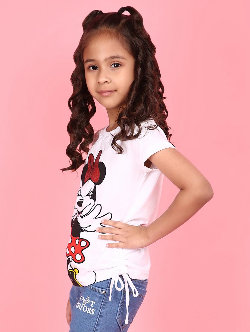 girls white graphic regular tee - 21154427 - Standard Image - 1