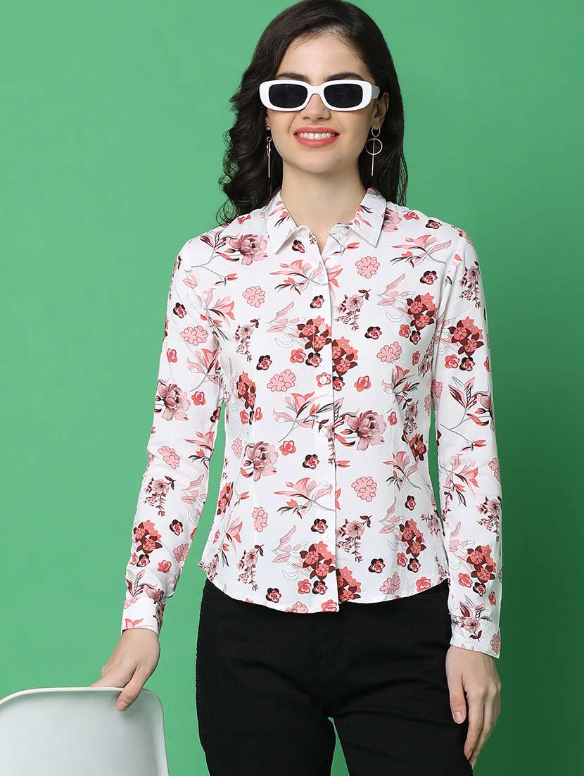 women long sleeved floral printed regular shirt - 21154656 -  Standard Image - 1