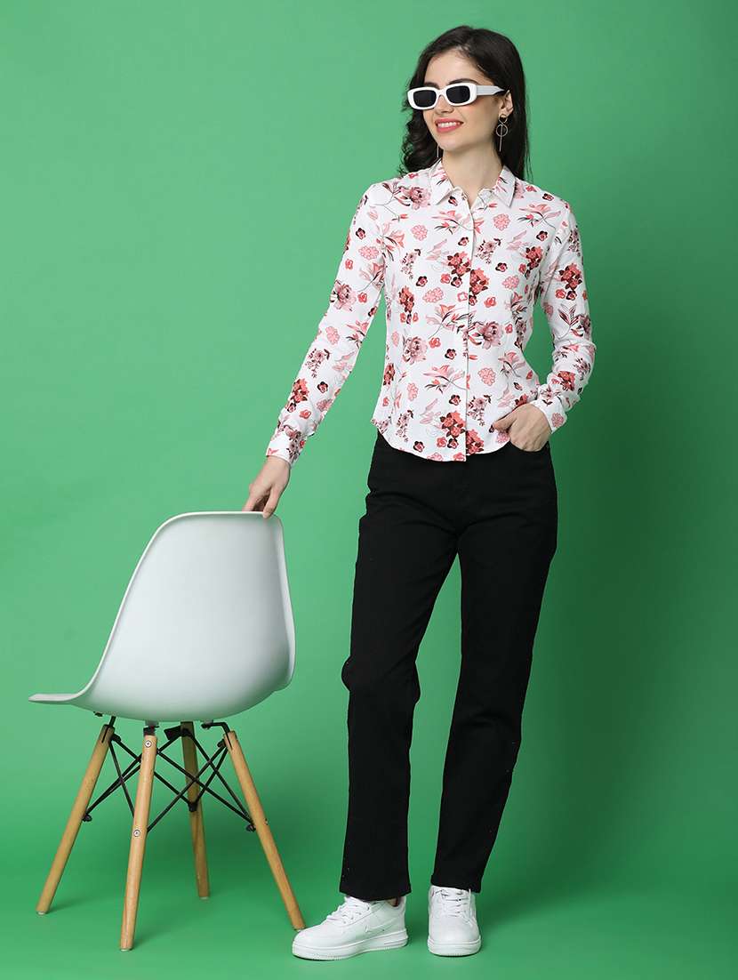 women long sleeved floral printed regular shirt - 21154656 -  Standard Image - 4