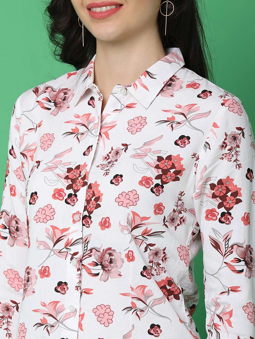 women long sleeved floral printed regular shirt - 21154656 -  Standard Image - 6