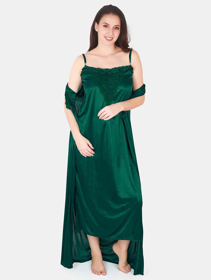 women lace detailed nighty with shrug - 21155522 - Standard Image - 1