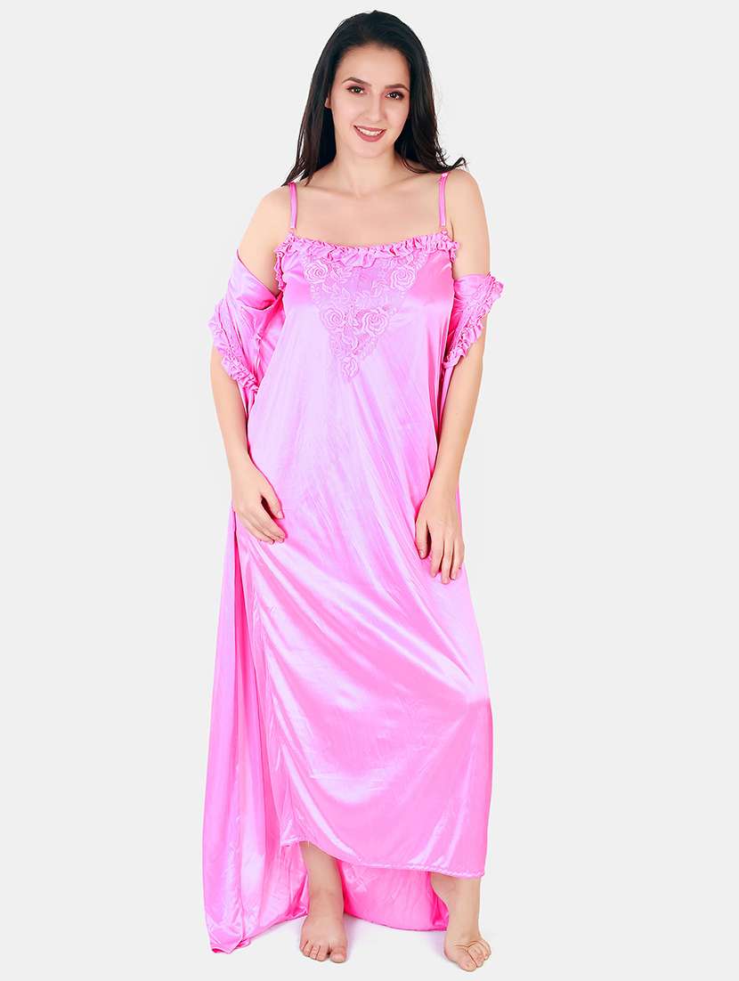 women lace detailed nighty with shrug - 21155533 -  Standard Image - 1