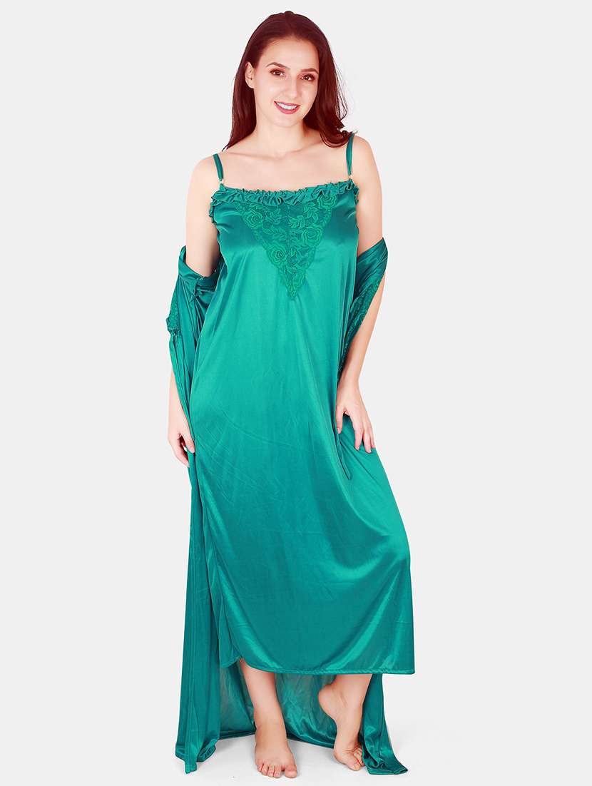 women lace detailed nighty with shrug - 21155535 -  Standard Image - 1