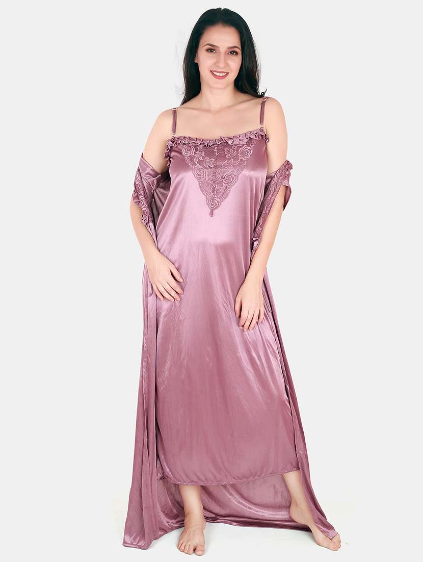 women lace detailed nighty with shrug - 21155537 -  Standard Image - 1