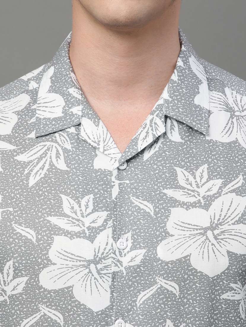 grey rayon casual shirt - 21155989 - Standard Image - 6