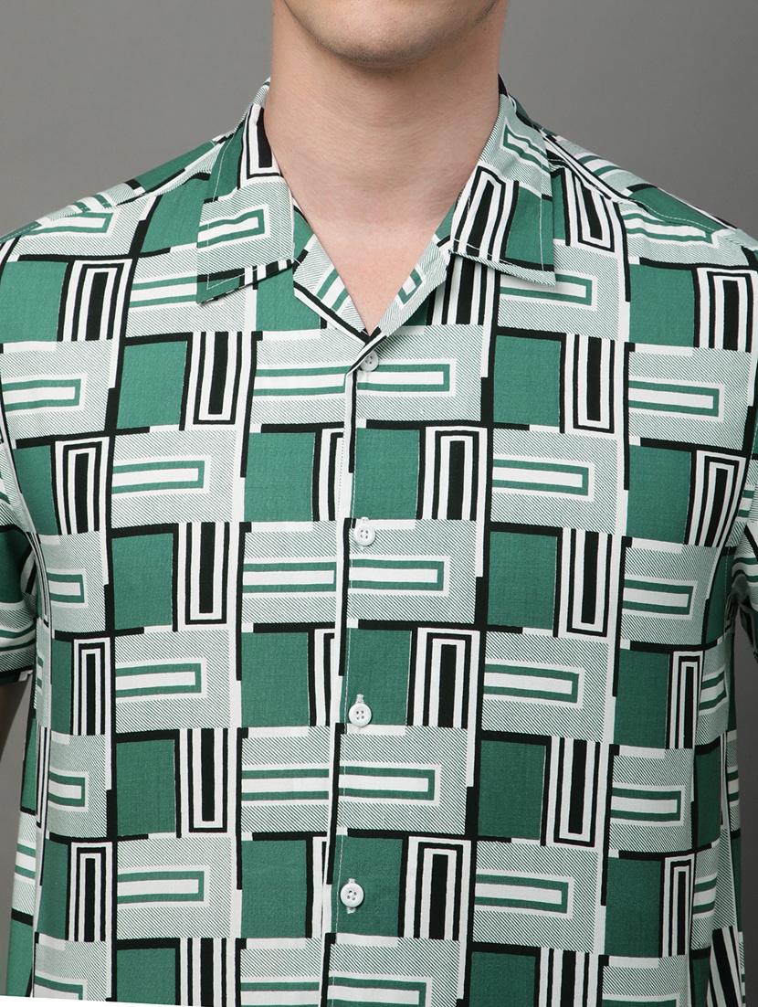 men green regular fit printed casual shirt - 21155995 - Standard Image - 6