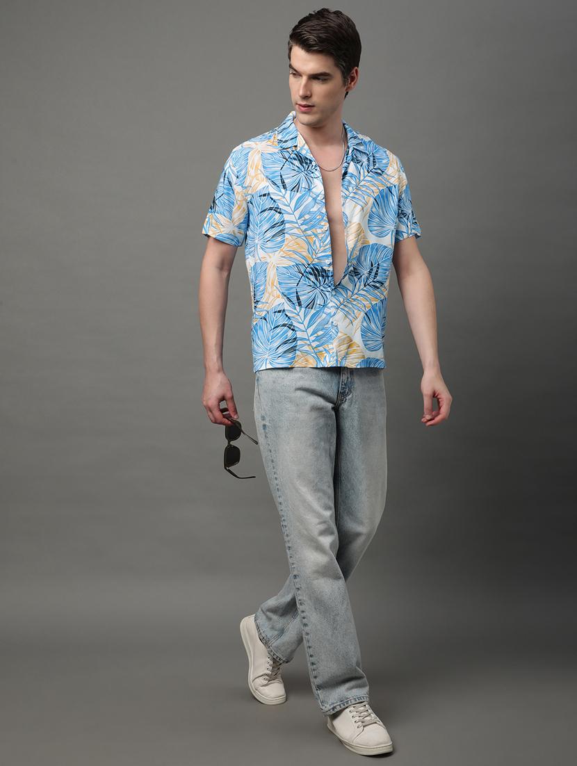 blue rayon casual shirt - 21156000 - Standard Image - 4