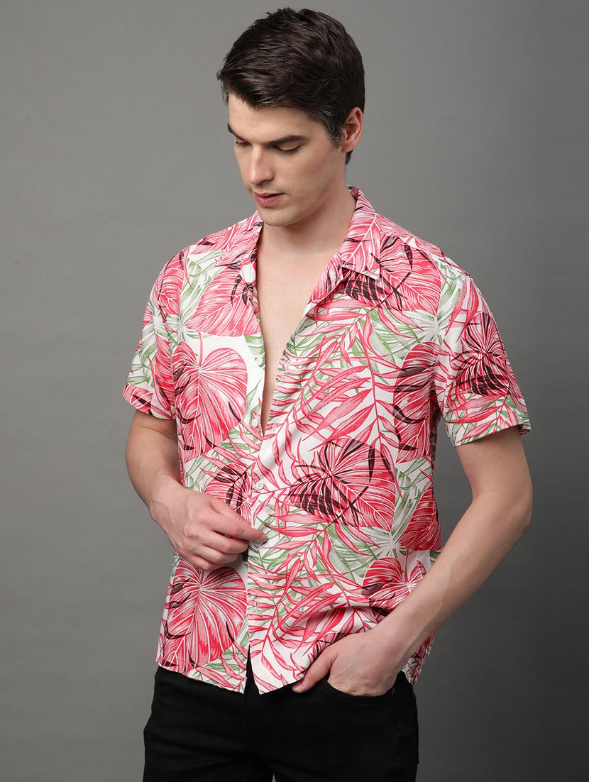 pink rayon casual shirt - 21156002 - Standard Image - 1