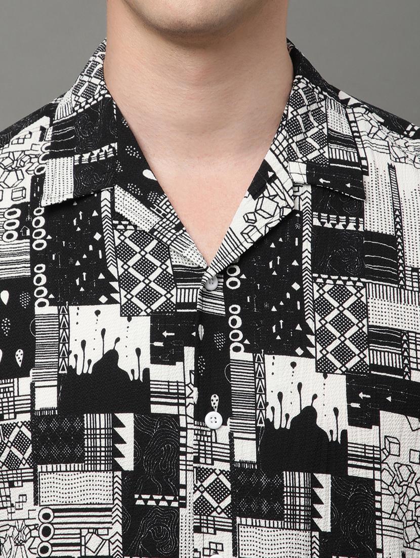 black cotton blend casual shirt - 21156012 - Standard Image - 6