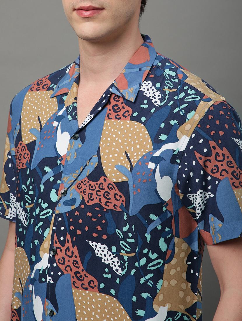 blue rayon casual shirt - 21156024 - Standard Image - 6